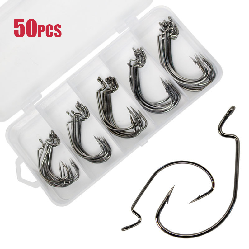 50 pz Ampio Verme Gancio In Ac - Fishing Hook Offset recensione e prezzo